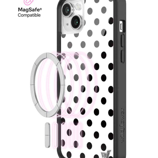Wildflower MagSafe iPhone case 13 Polka Dot White Black Cute