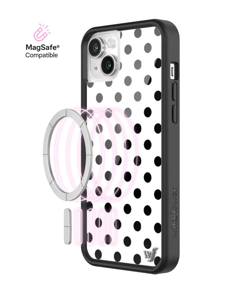 Wildflower MagSafe iPhone case 14 Polka Dot White Black Cute