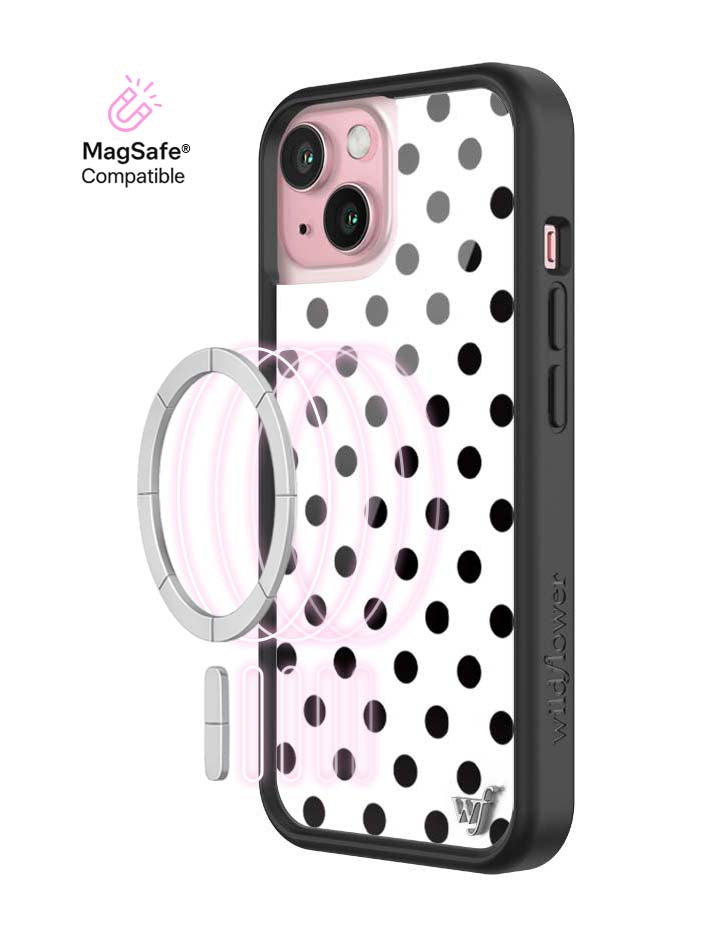 Wildflower MagSafe iPhone case 15 Polka Dot White Black Cute