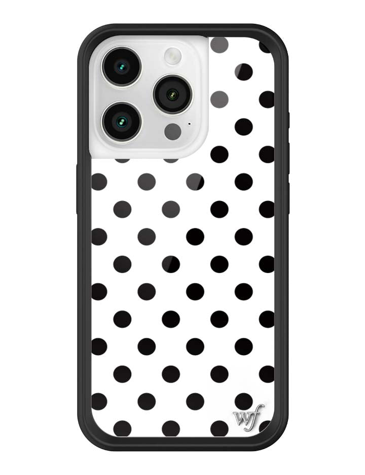 Wildflower iPhone MagSafe case 15 Pro Polka Dot White Black Cute