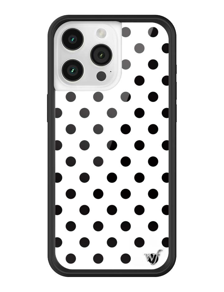 Wildflower iPhone MagSafe case 15 Pro Max Polka Dot White Black Cute