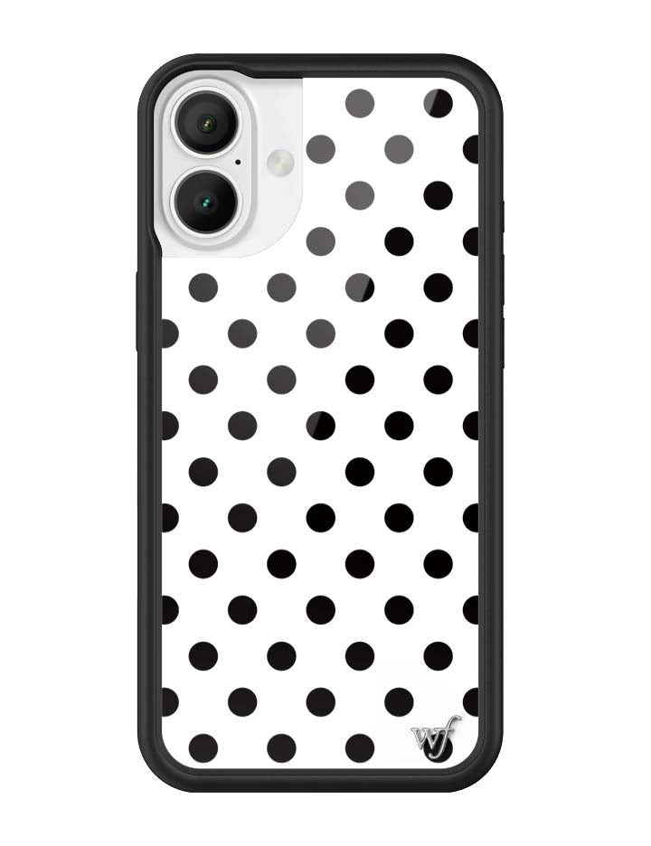 Wildflower iPhone MagSafe case 16 Plus Polka Dot White Black Cute