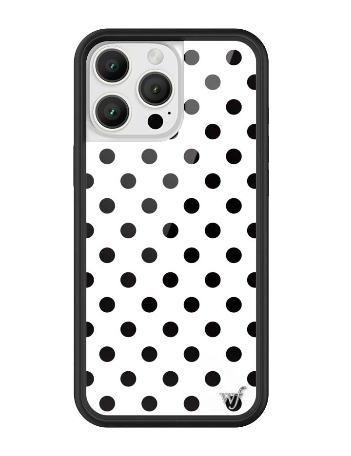 Wildflower iPhone MagSafe case 16 Pro Max Polka Dot White Black Cute