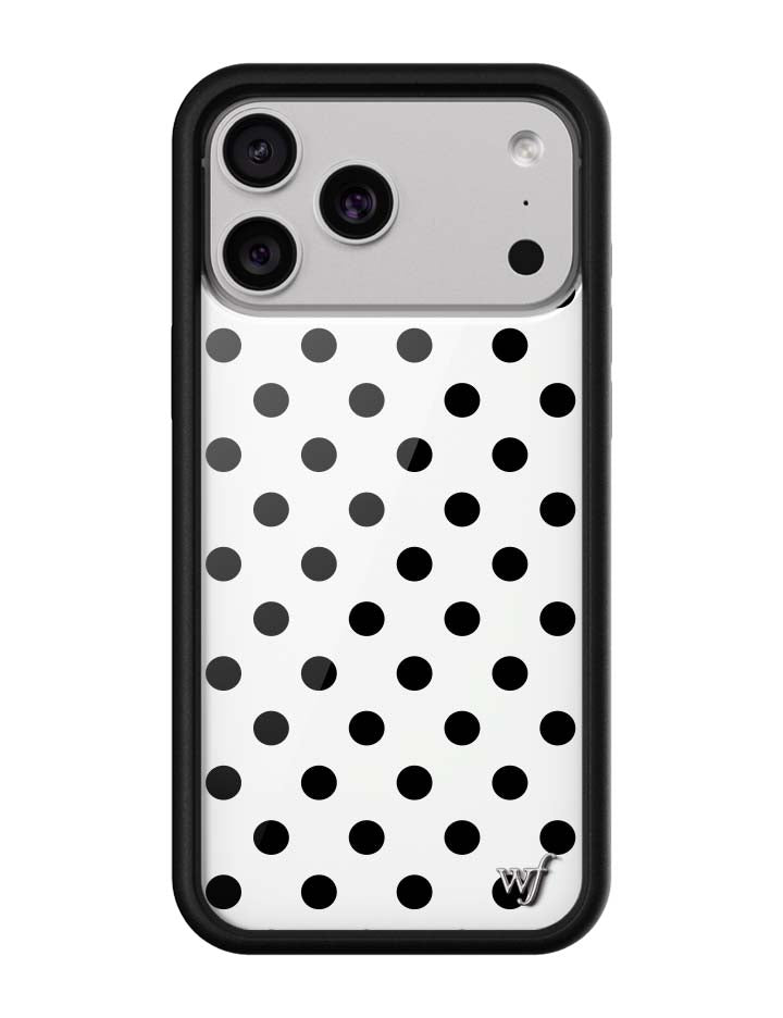 Wildflower iPhone MagSafe case 17 Pro Max Polka Dot White Black Cute