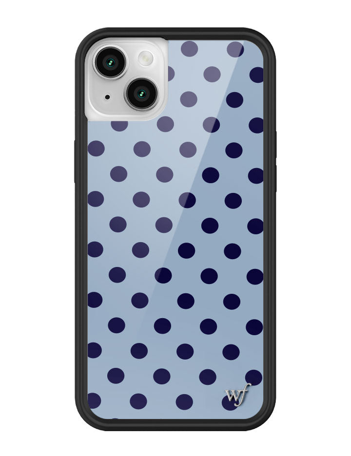 Wildflower iPhone MagSafe case 14 Polka Dot | Blue and Navy Blue Cute