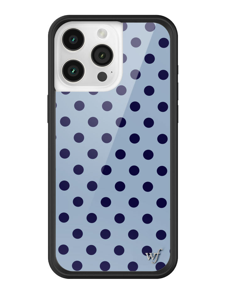 Wildflower iPhone MagSafe case 15 Pro Max Polka Dot | Blue and Navy Blue Cute