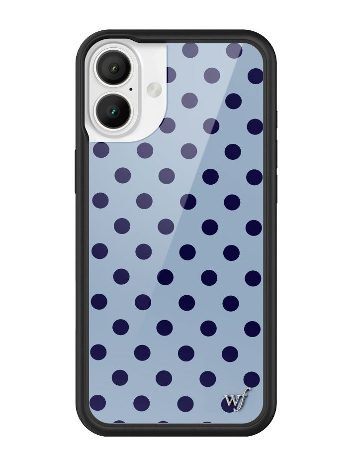 Wildflower iPhone MagSafe case 16 Plus Polka Dot | Blue and Navy Blue Cute