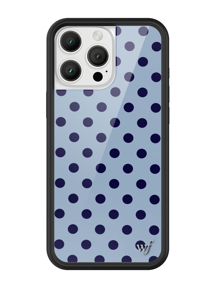 Wildflower iPhone MagSafe case 16 Pro Max Polka Dot | Blue and Navy Blue Cute