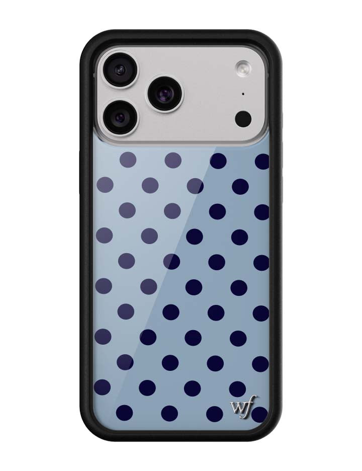 Wildflower iPhone MagSafe case 18 Pro Max Polka Dot | Blue and Navy Blue Cute