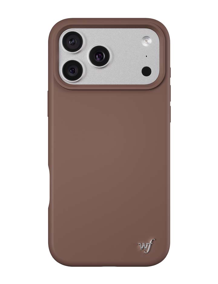 Wildflower iPhone case 18 Pro Max MagSafe Chocolate Brown Sleek Cute
