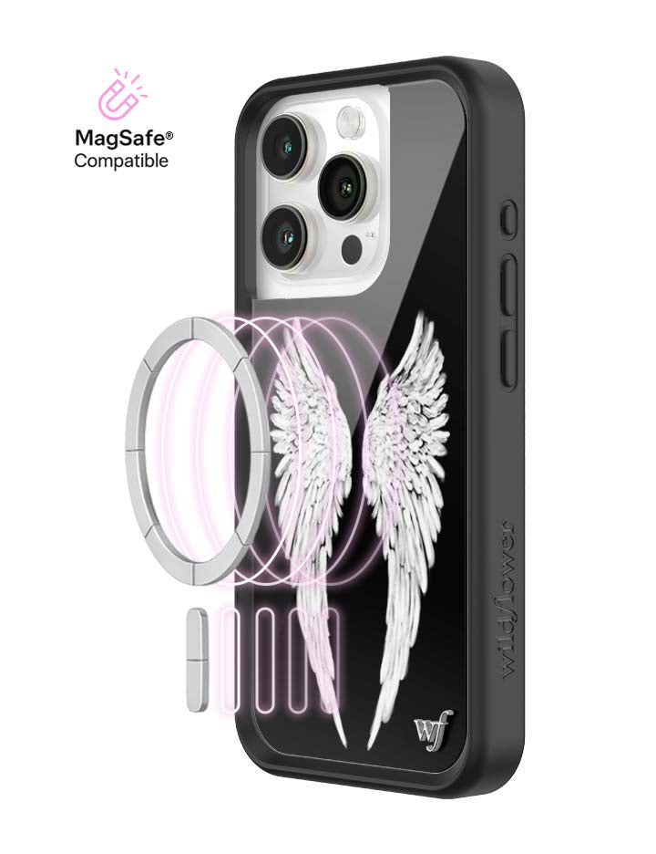 Wildflower MagSafe iPhone case 15 Pro Angel Baby Black Cute