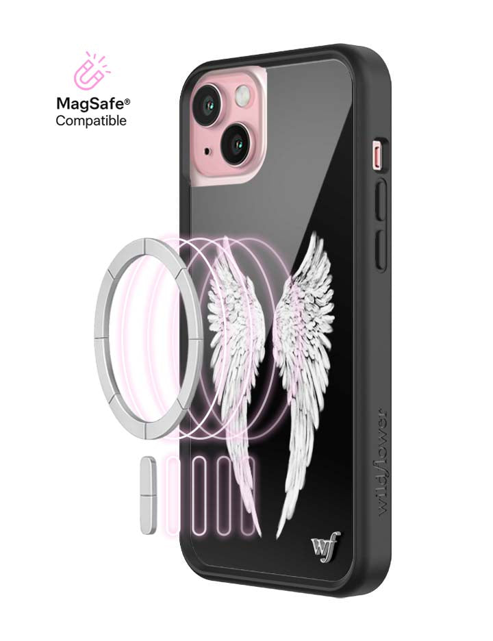 Wildflower MagSafe iPhone case 15 Plus Angel Baby Black Cute