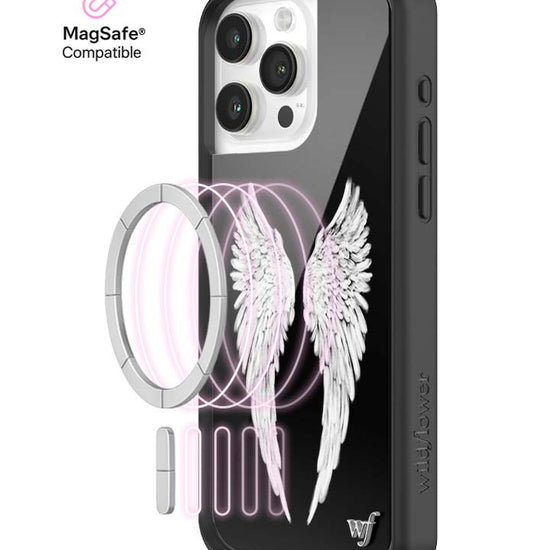 Wildflower MagSafe iPhone case 15 Pro Max Angel Baby Black Cute