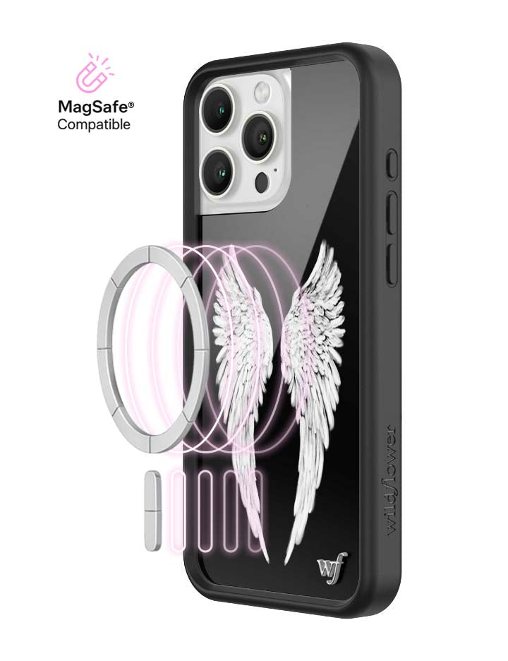 Wildflower MagSafe iPhone case 16 Pro Max Angel Baby Black Cute