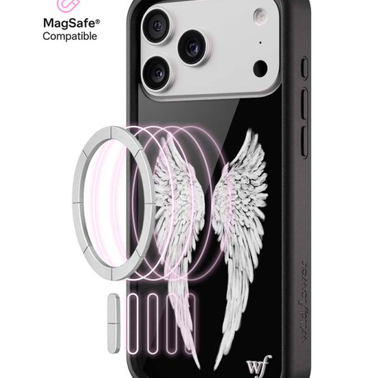 Wildflower MagSafe iPhone case 17 Pro Max Angel Baby Black Cute