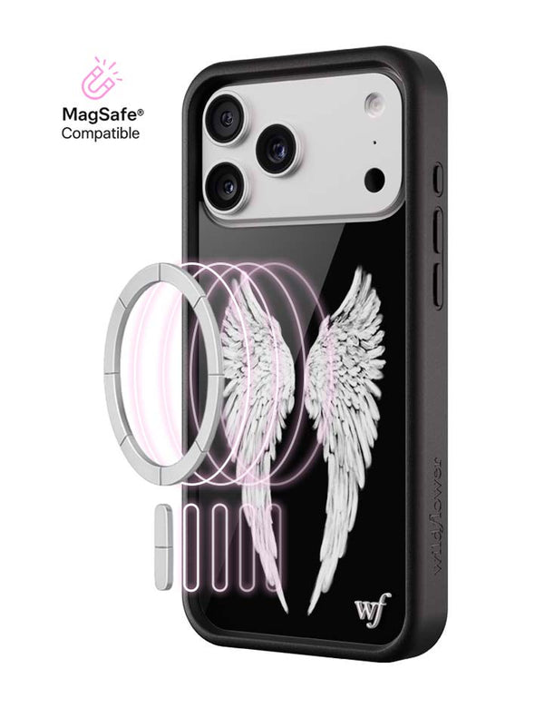 Wildflower MagSafe iPhone case 17 Pro Max Angel Baby Black Cute