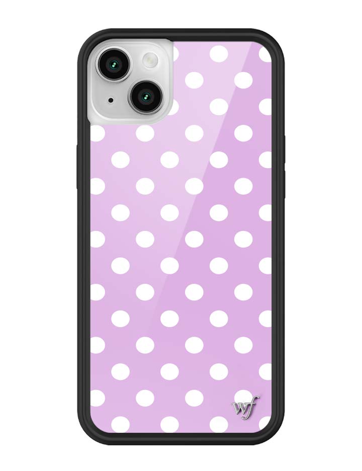Wildflower iPhone MagSafe case 14 Polka Dot Lavender White Cute