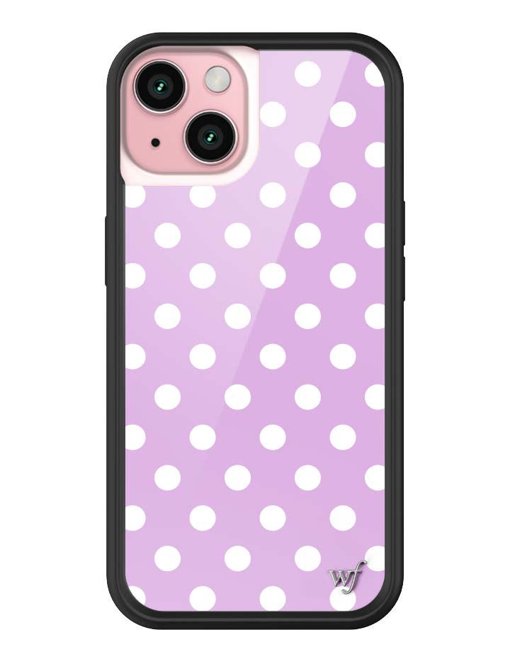 Wildflower iPhone MagSafe case 15 Polka Dot Lavender White Cute