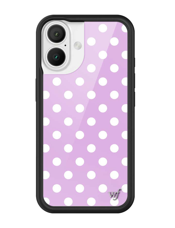 Wildflower iPhone MagSafe case 16 Polka Dot Lavender White Cute