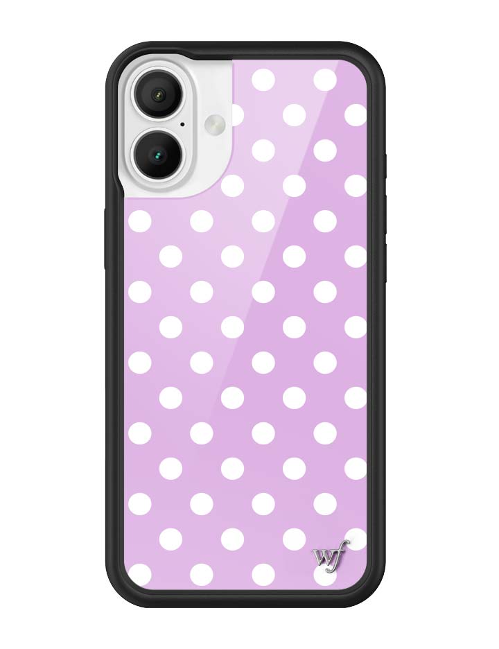 Wildflower iPhone MagSafe case 16 Plus Polka Dot Lavender White Cute