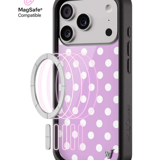 Wildflower iPhone MagSafe case 17 Pro Polka Dot Lavender White Cute