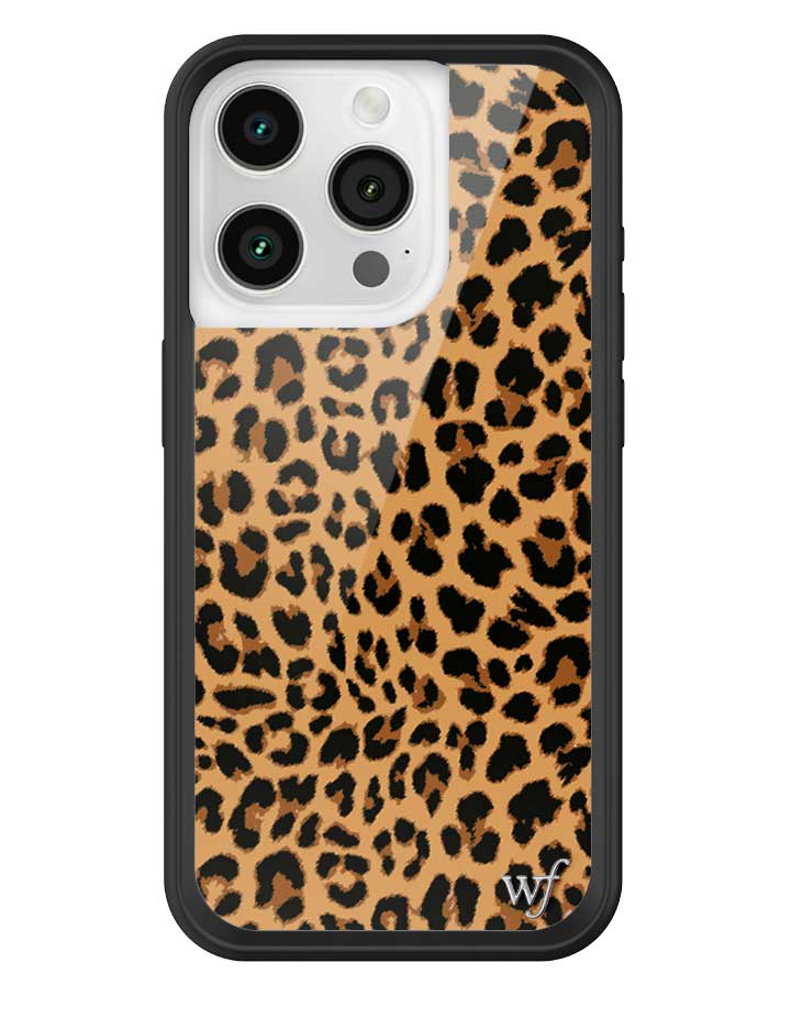 Wildflower iPhone MagSafe case 15 Pro Meow Leopard Black Tan