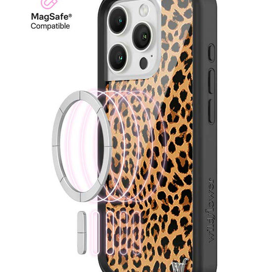 Wildflower MagSafe iPhone case 16 Pro Meow Leopard Black Tan