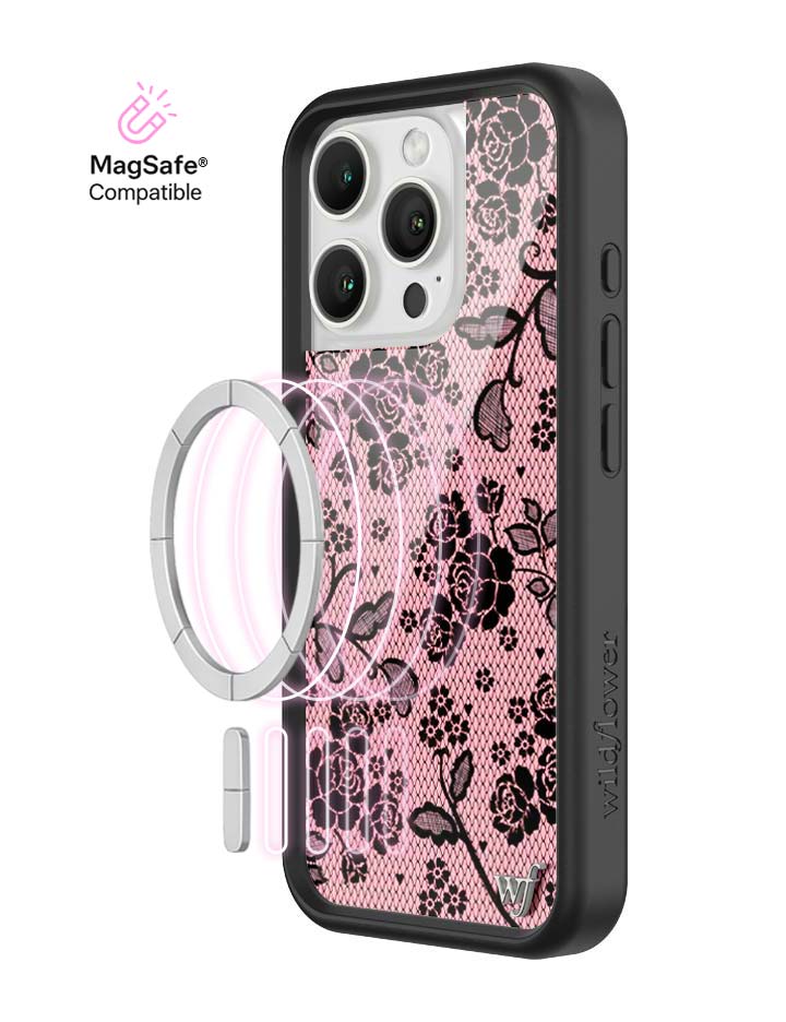 Wildflower MagSafe iPhone case 16 Pro Lace Lover Pink Cute