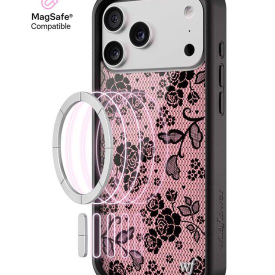 Wildflower MagSafe iPhone case 17 Pro Max Lace Lover Pink Cute