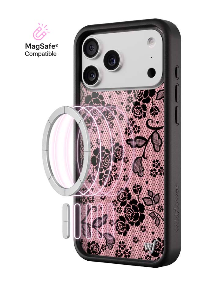 Wildflower MagSafe iPhone case 18 Pro Max Lace Lover Pink Cute
