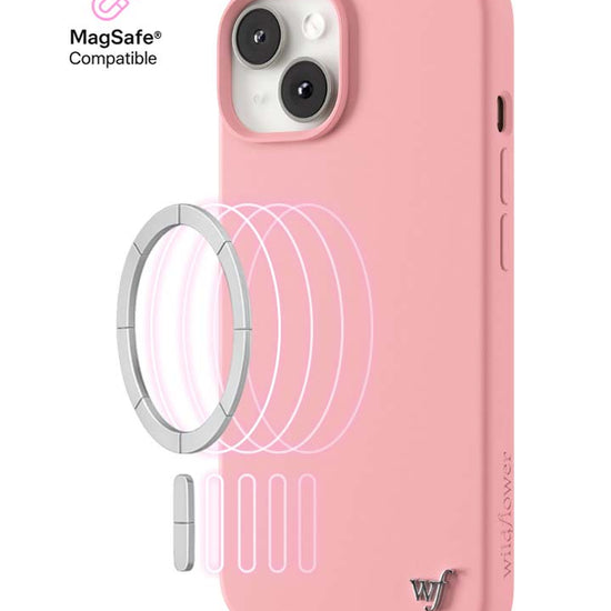 Wildflower iPhone case 14 Pink MagSafe Sleek Pink