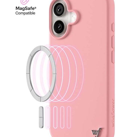 Wildflower iPhone case 16 Pink MagSafe Sleek Pink