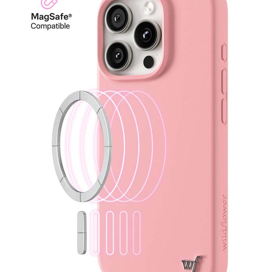 Wildflower iPhone case 16 Pro Pink MagSafe Sleek Pink