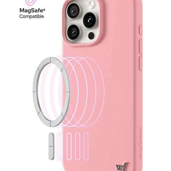 Wildflower iPhone case 16 Pro Max Pink MagSafe Sleek Pink