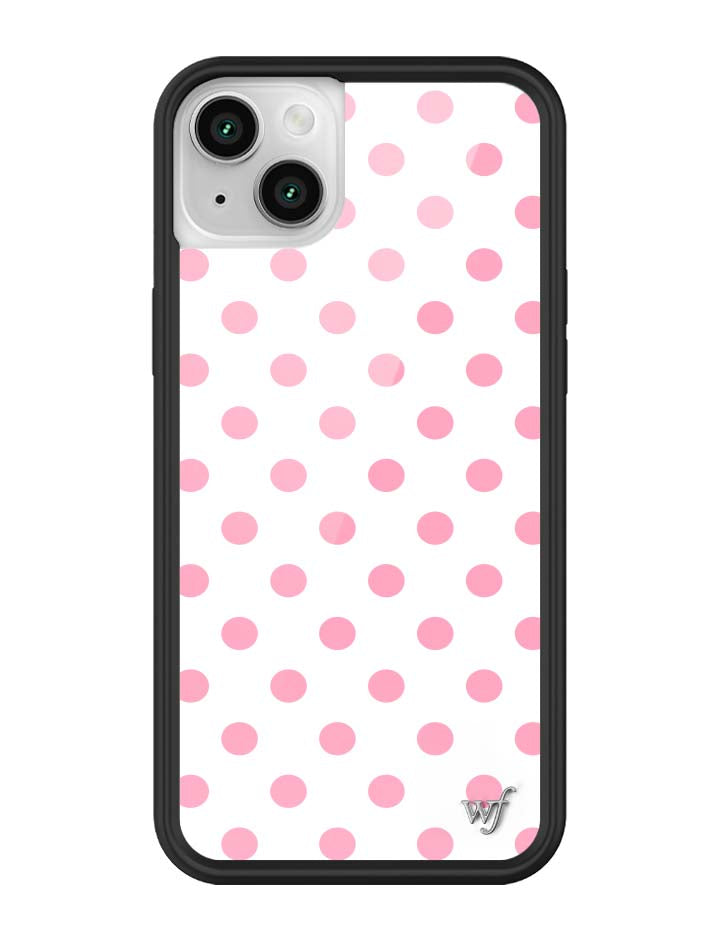 Wildflower iPhone MagSafe case 14 Polka Dot White Pink Cute