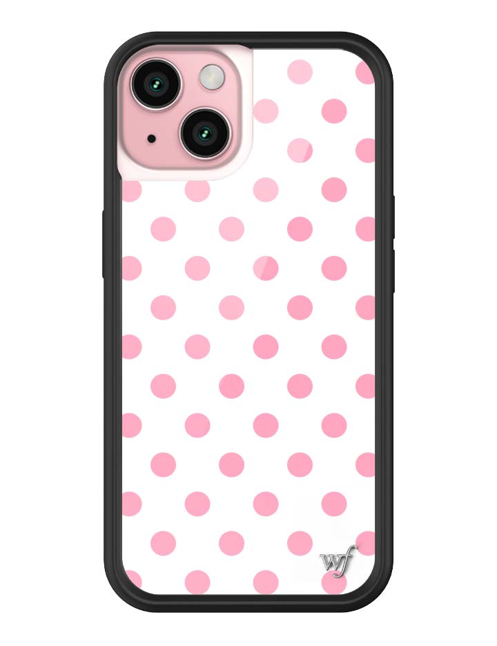 Wildflower iPhone MagSafe case 15 Polka Dot White Pink Cute