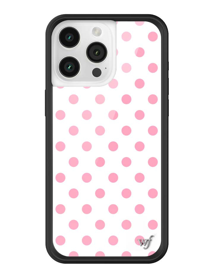 Wildflower iPhone MagSafe case 15 Pro Max Polka Dot White Pink Cute