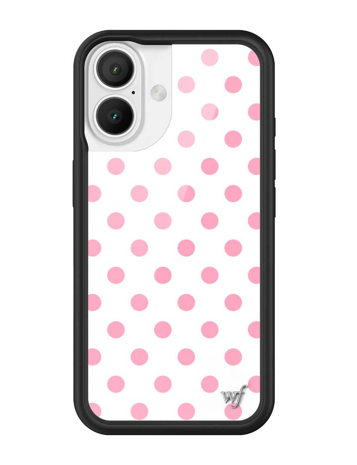 Wildflower iPhone MagSafe case 16 Polka Dot White Pink Cute