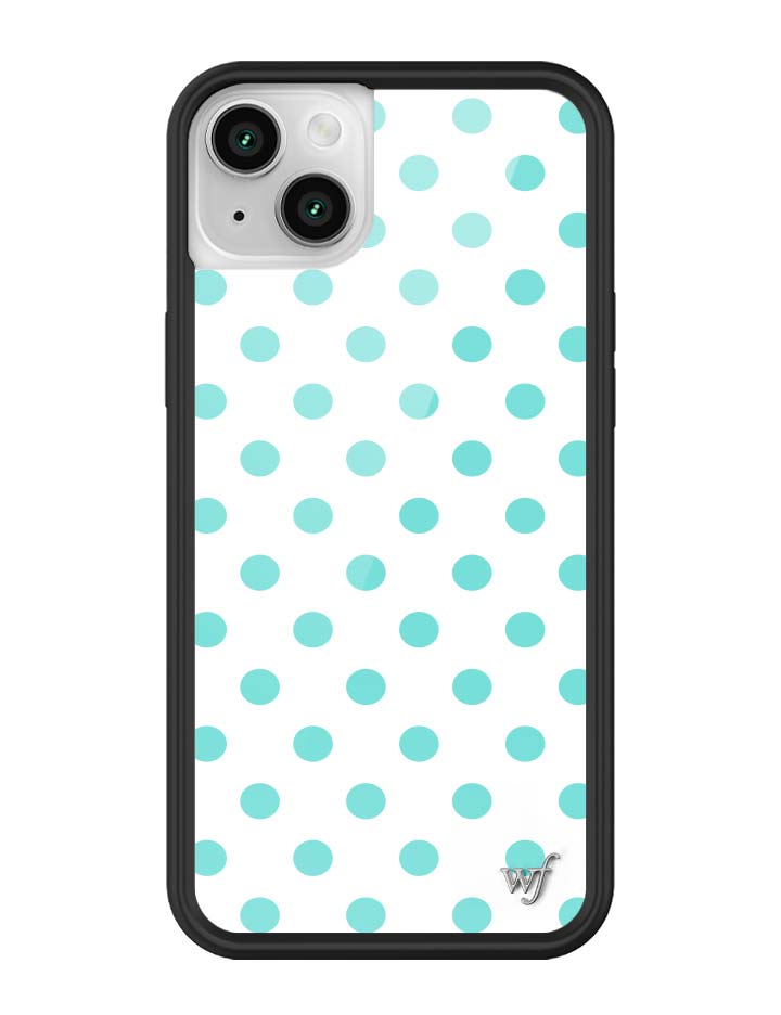 Wildflower iPhone MagSafe case 14 Polka Dot White Turquoise Cute