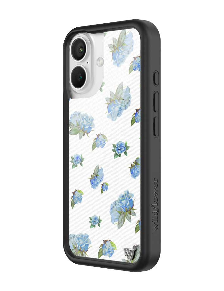 Wildflower iPhone case 16 Moonlight Rose Floral Cute Blue