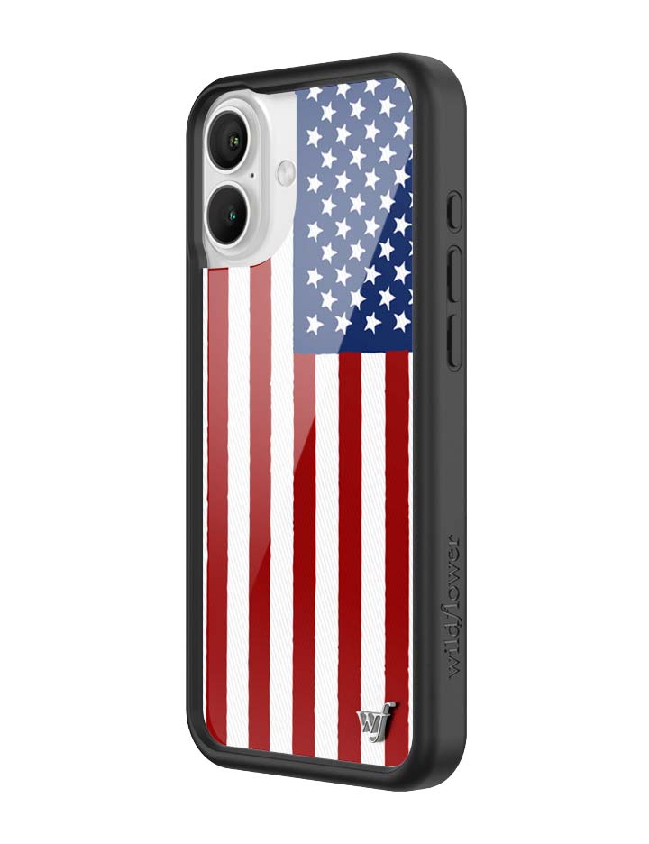 Wildflower American Flag iPhone 16 Plus Case