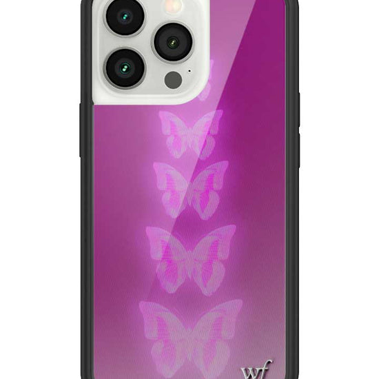 Wildflower iPhone case 13 Pro Neon Butterfly Plum Pink Cute