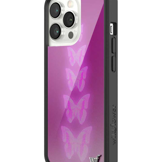 Wildflower iPhone case 13 Pro Neon Butterfly Plum Pink Cute