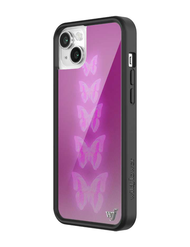Wildflower iPhone case 14 Neon Butterfly Plum Pink Cute