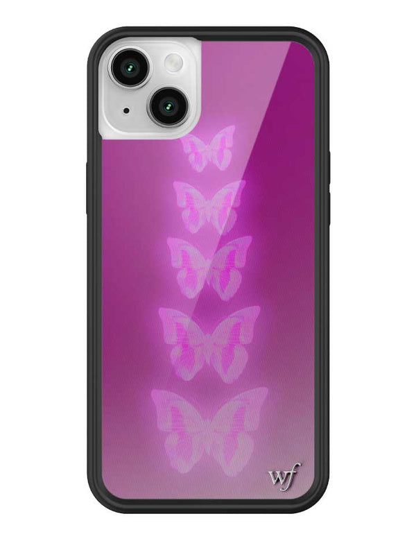 Wildflower iPhone case 14 Plus Neon Butterfly Plum Pink Cute