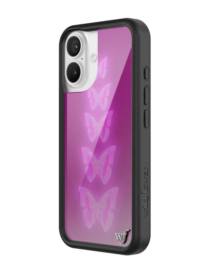 Wildflower iPhone case 16 Neon Butterfly Plum Pink Cute