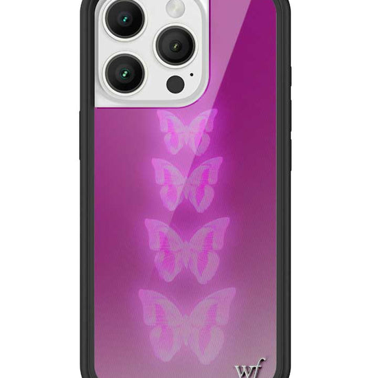 Wildflower iPhone case 16 Pro Neon Butterfly Plum Pink Cute
