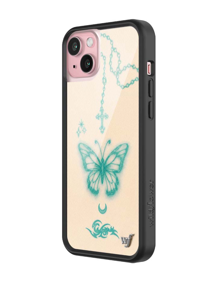 Wildflower iPhone case 15 Plus Noah Cyrus Tattooed Blue Cute