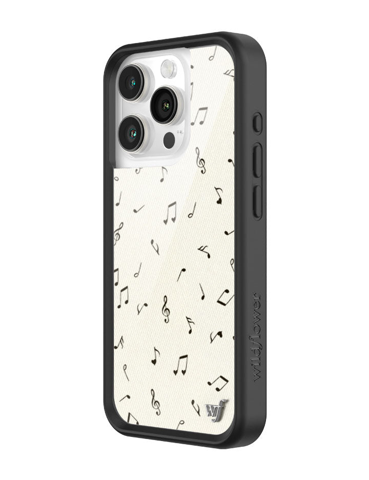 Wildflower iPhone case 15 Pro Love Notes Black Cute