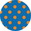 Blue and Orange Polka Dot